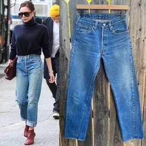 Vintage Levi’s 501 selvedge button fly straight leg jeans